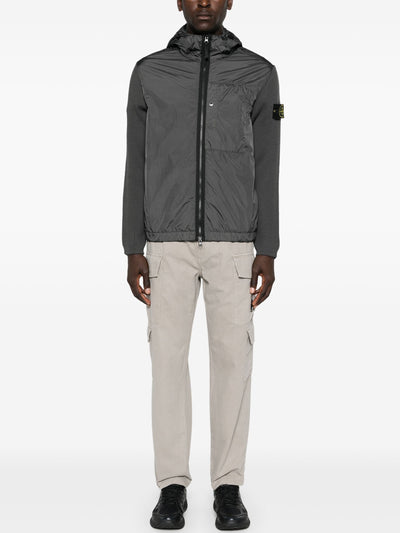 STONE ISLAND - Gilet Bi-matière gris anthracite