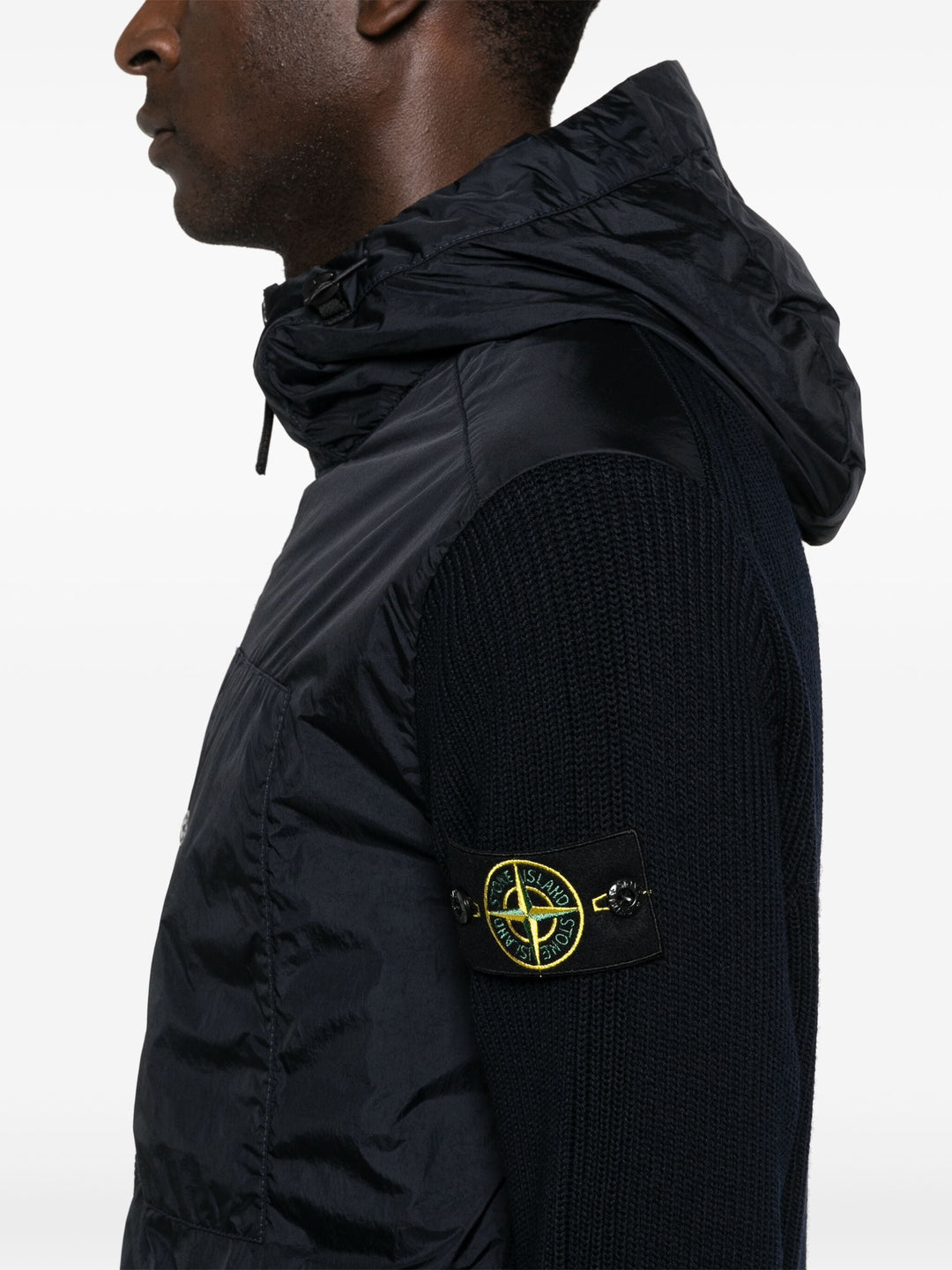 STONE ISLAND Gilet Bi-matière Noir – RIVE NEUVE - Main Image