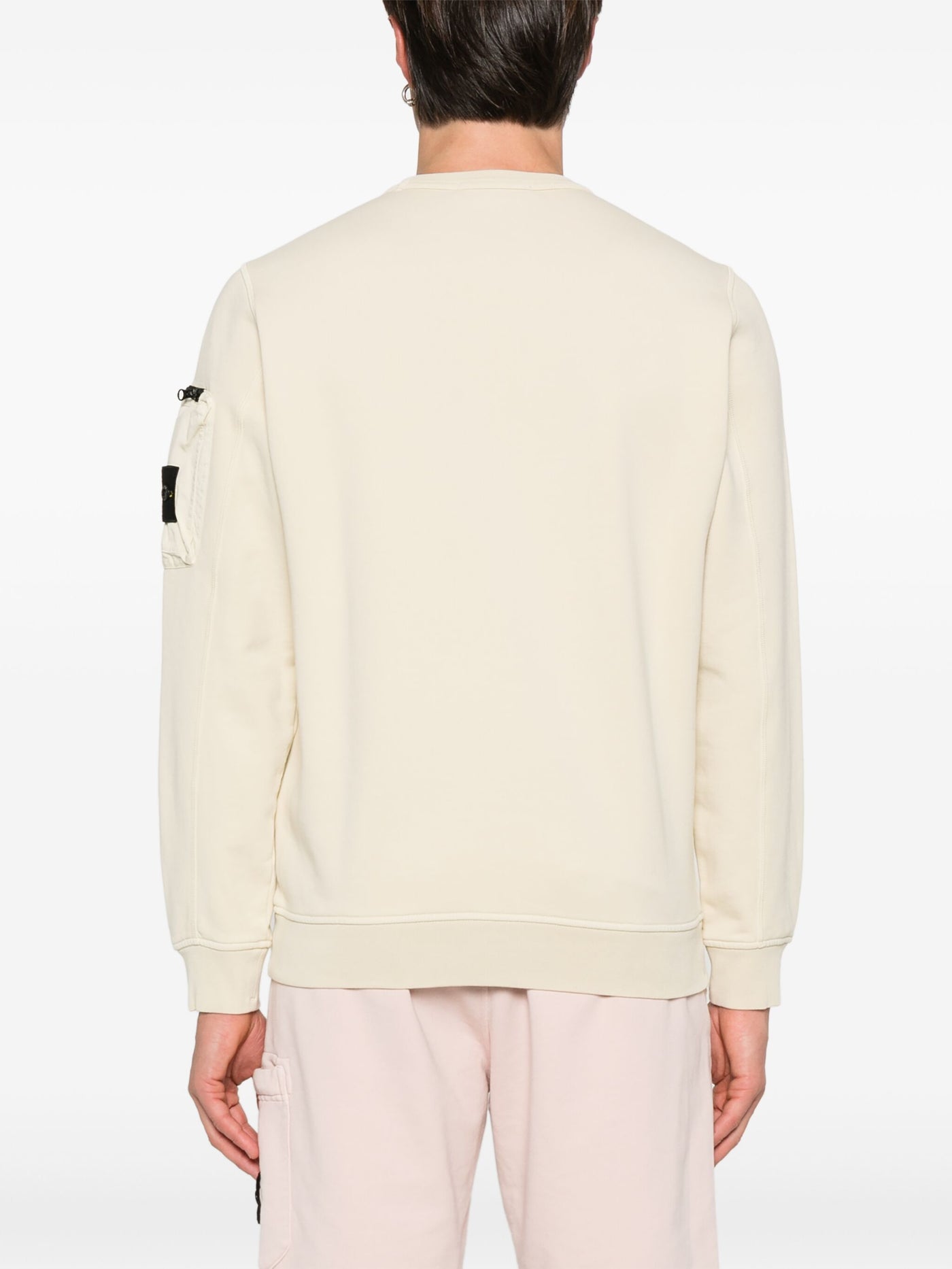 STONE ISLAND - Crewneck Zip pocket Beige sable