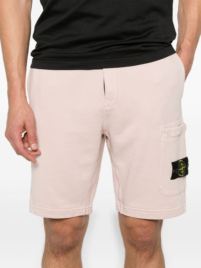 STONE ISLAND - Short en coton Rose Antique