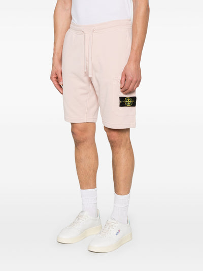 STONE ISLAND - Short en coton Rose Antique