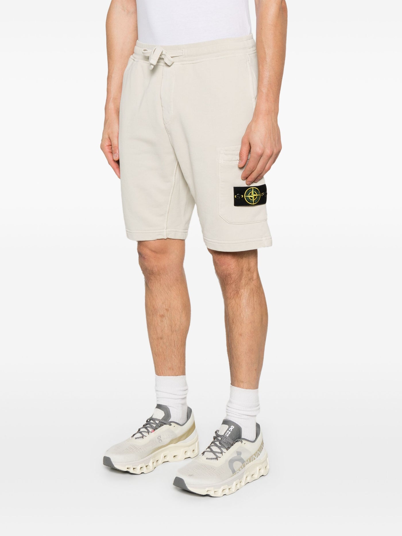 STONE ISLAND - Short en coton beige