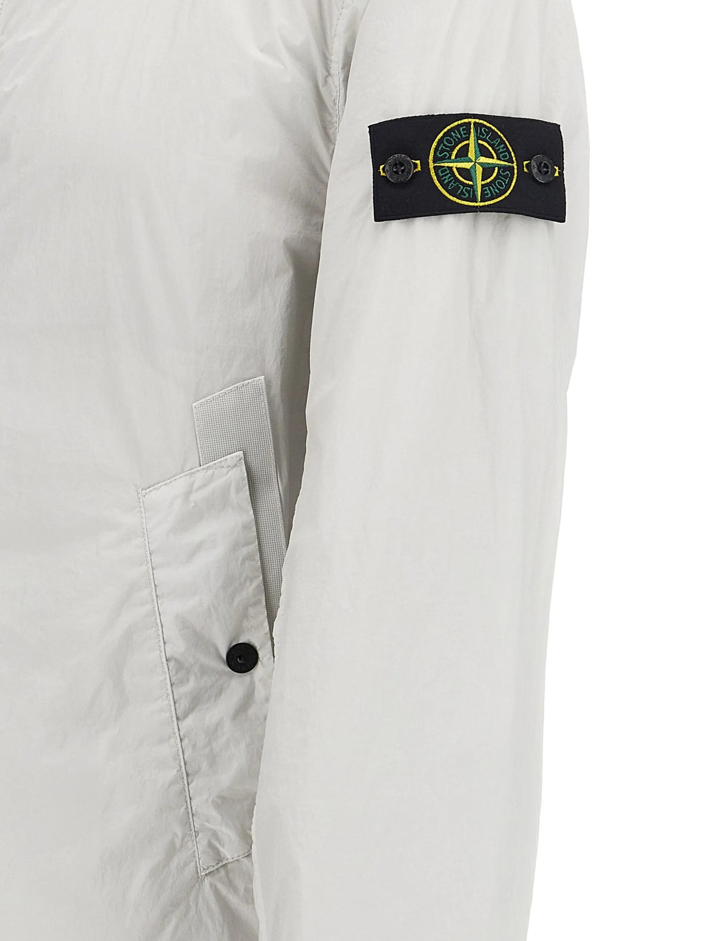 STONE ISLAND - Short parka gris clair