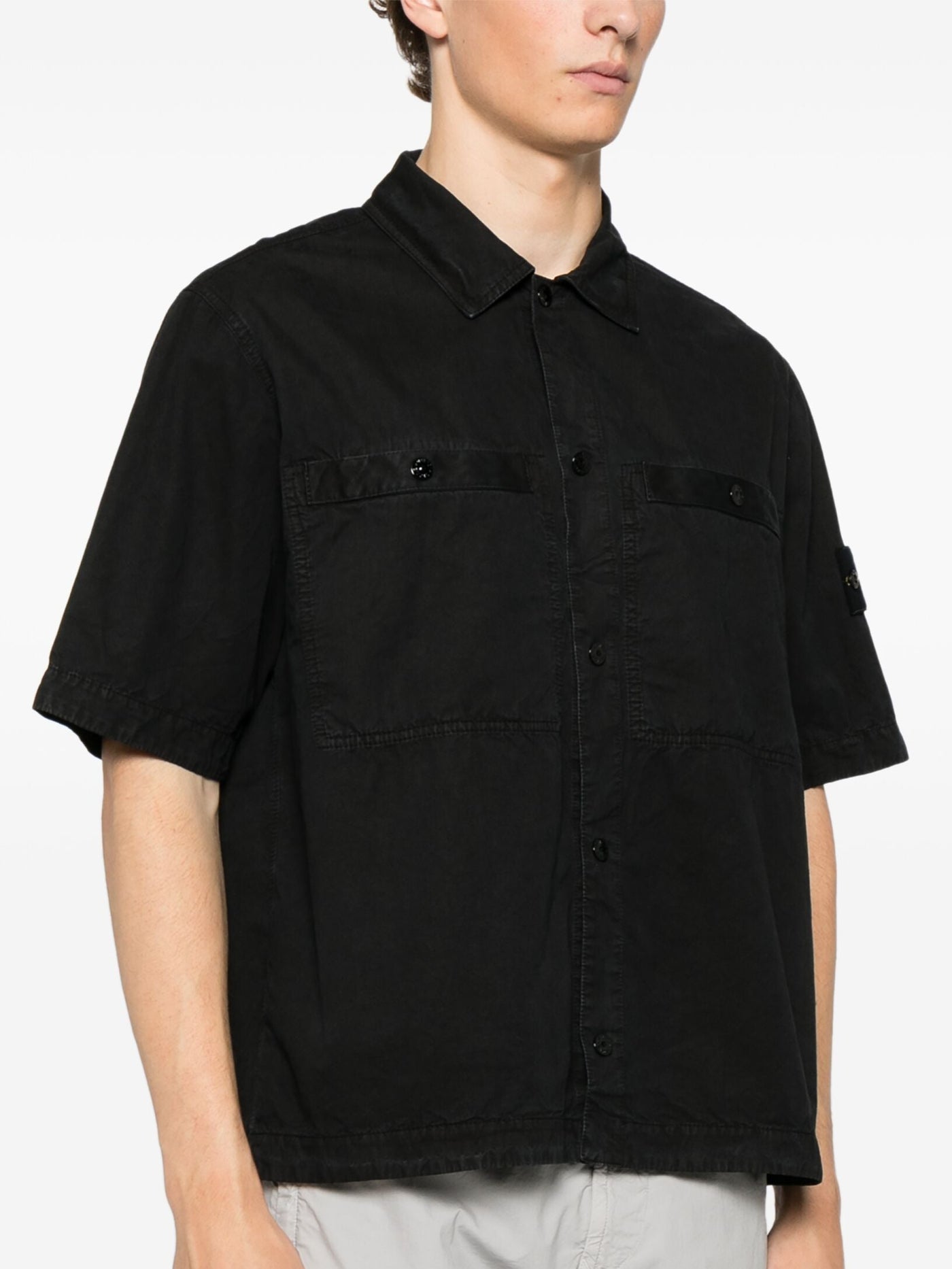 STONE ISLAND - Chemise manches courtes Noir