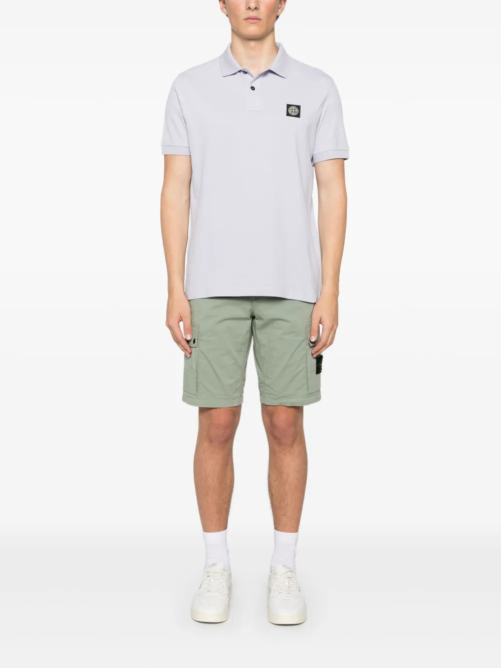 STONE ISLAND - Polo à patch logo