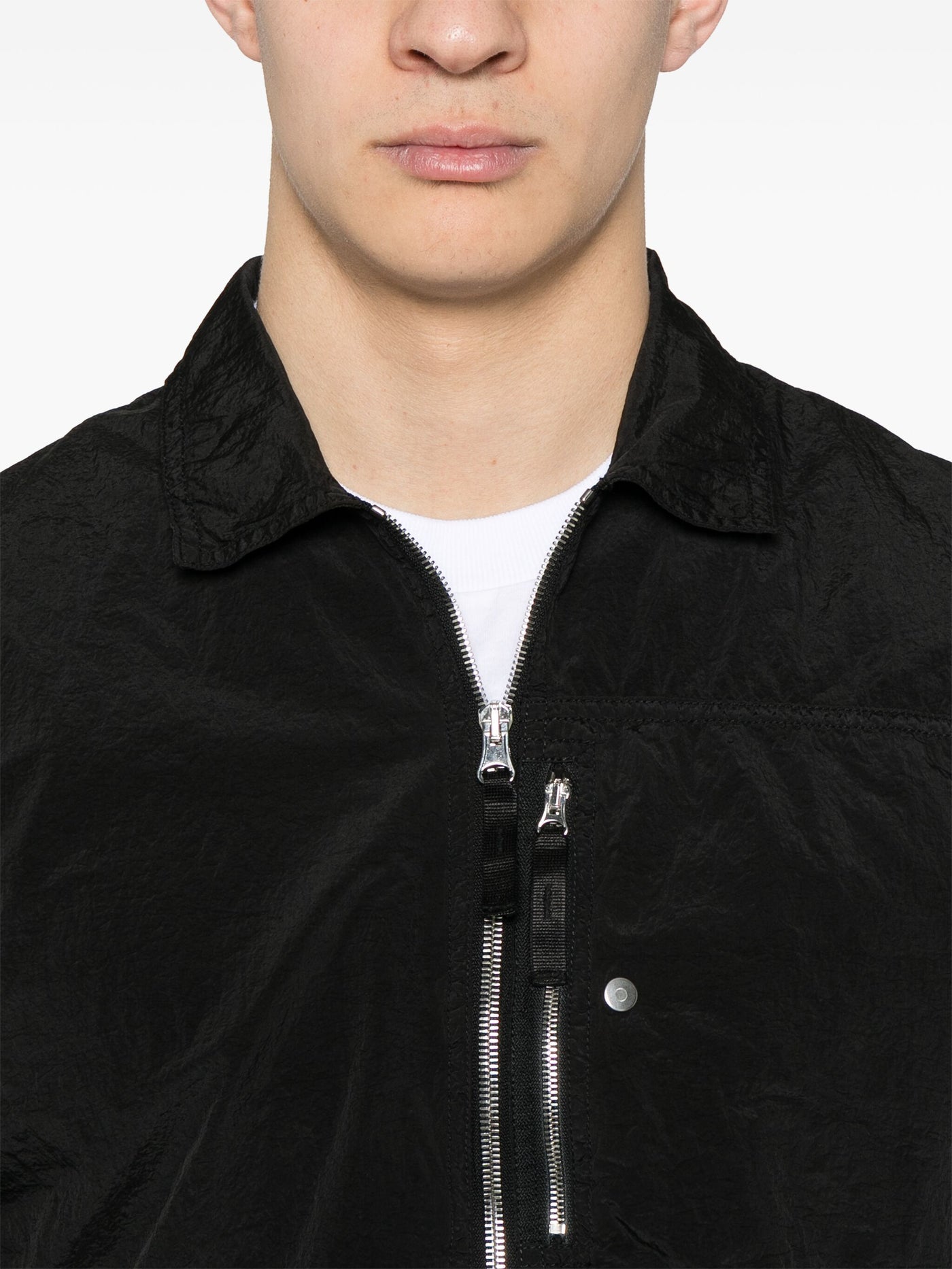 STONE ISLAND - Surchemise nylon métal Noir