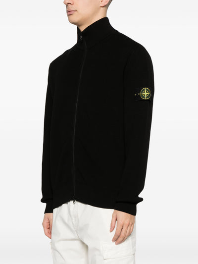 STONE ISLAND - Zip Crewneck Noir