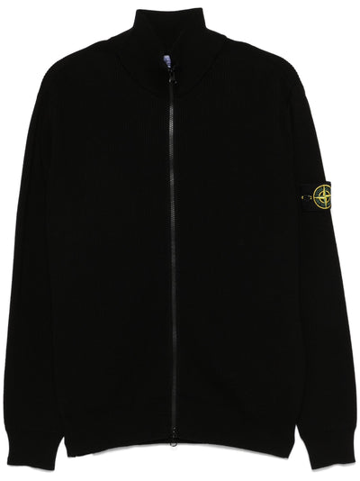 STONE ISLAND - Zip Crewneck Noir