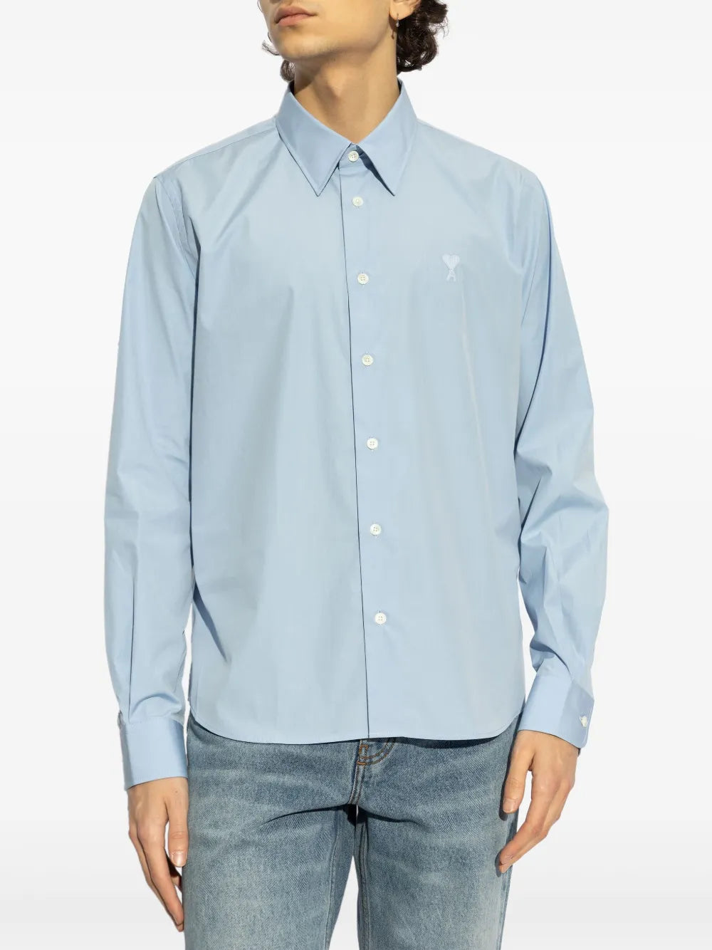AMI PARIS - chemise en coton bleu ciel