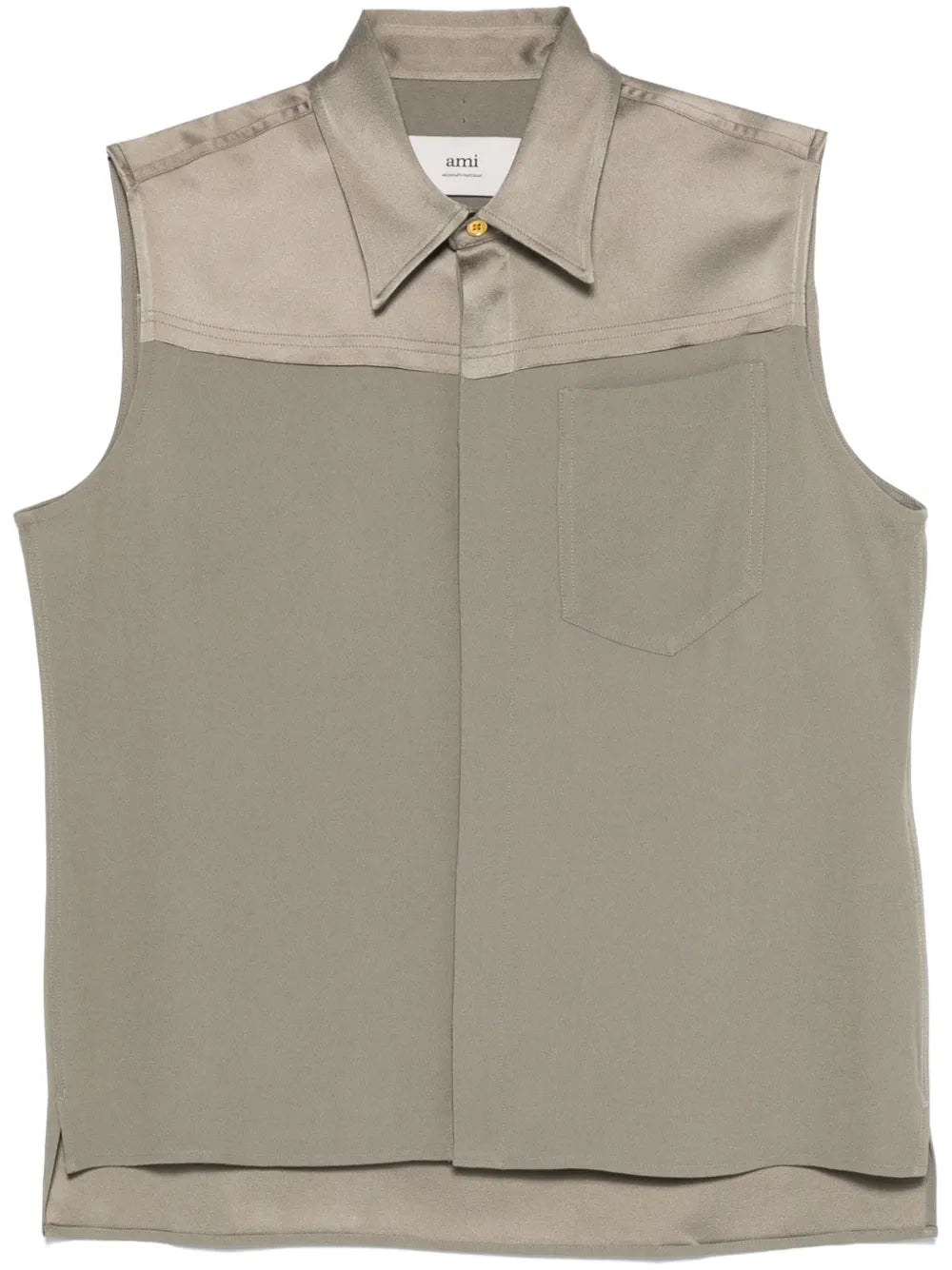 AMI PARIS - Chemisier sans manches taupe