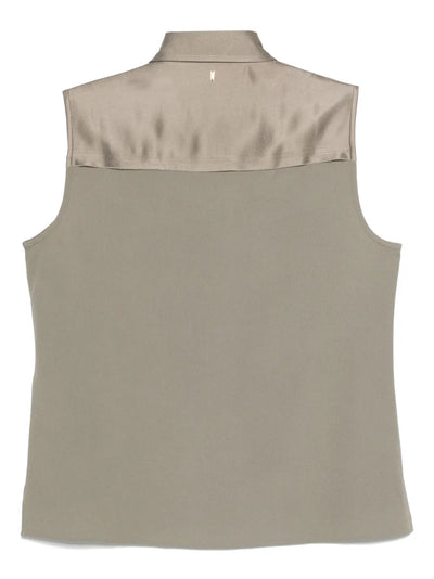 AMI PARIS - Chemisier sans manches taupe