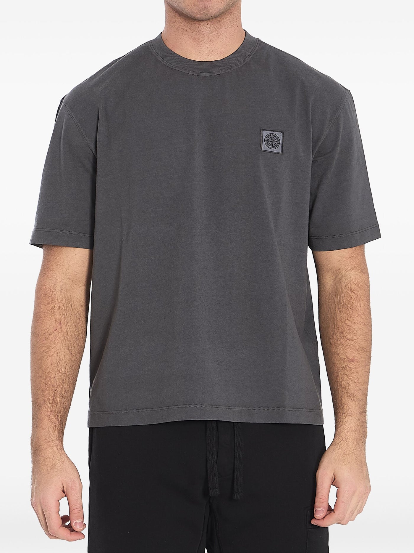 STONE ISLAND - T-shirt Compass Gris anthracite