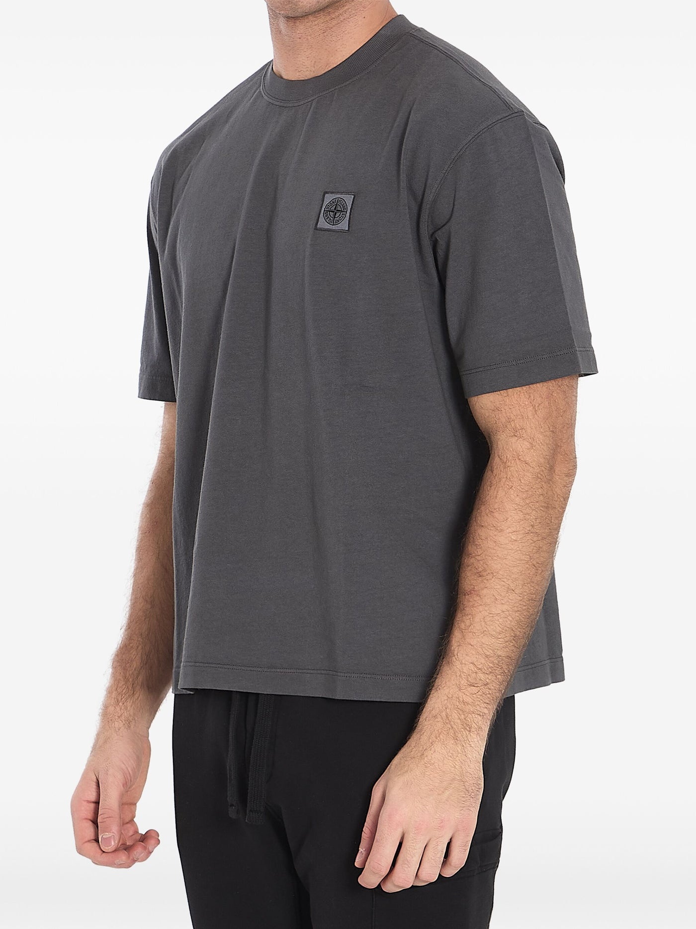 STONE ISLAND - T-shirt Compass Gris anthracite