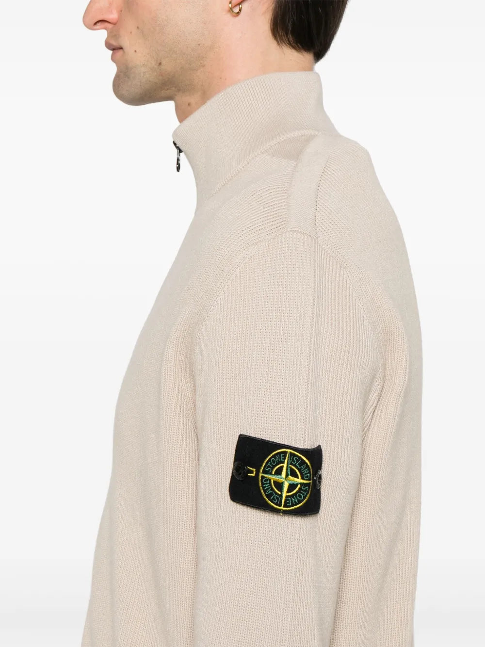 STONE ISLAND - Sweat Zippé Beige