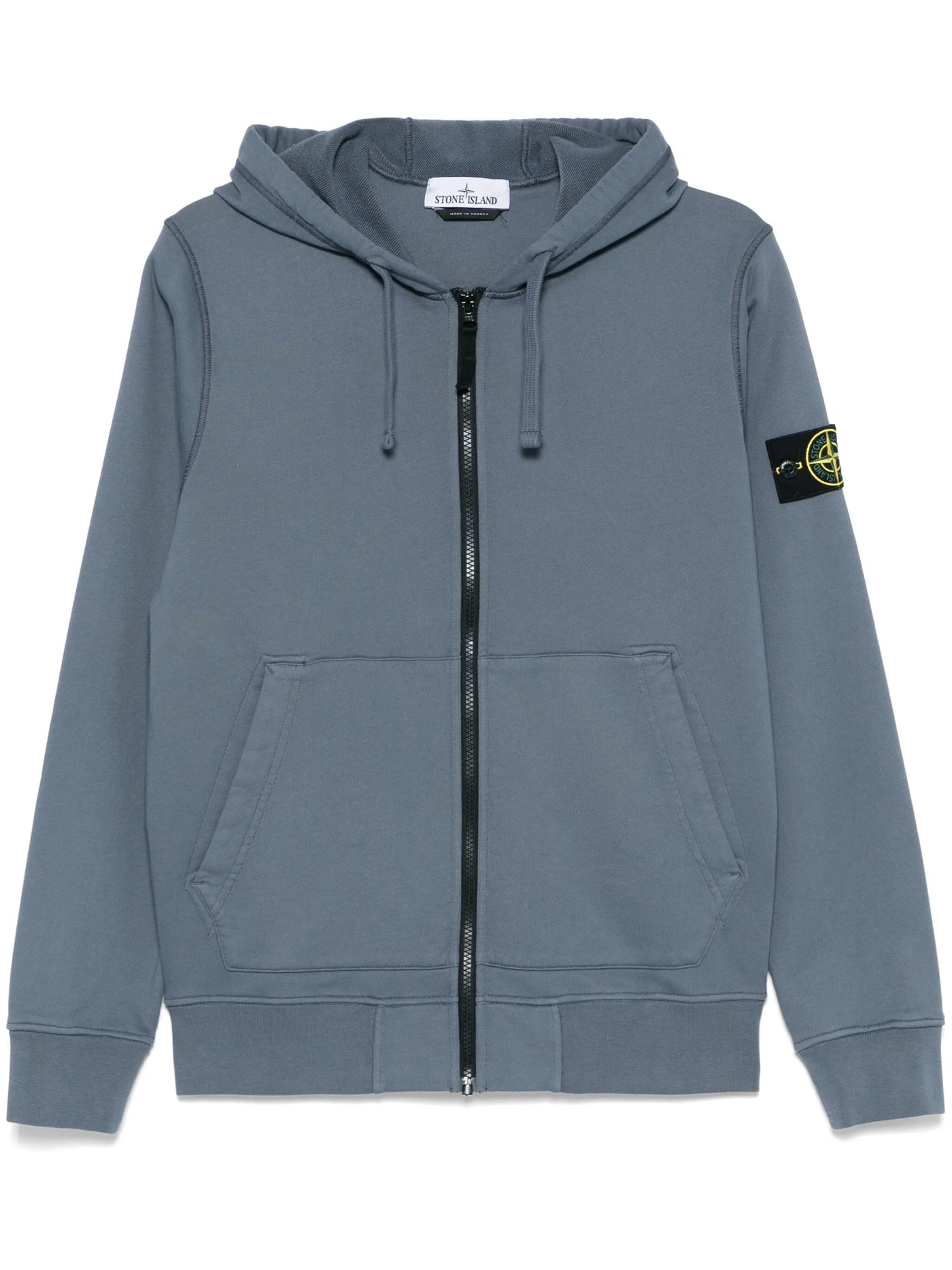 STONE ISLAND - Hoodie zippé bleu gris