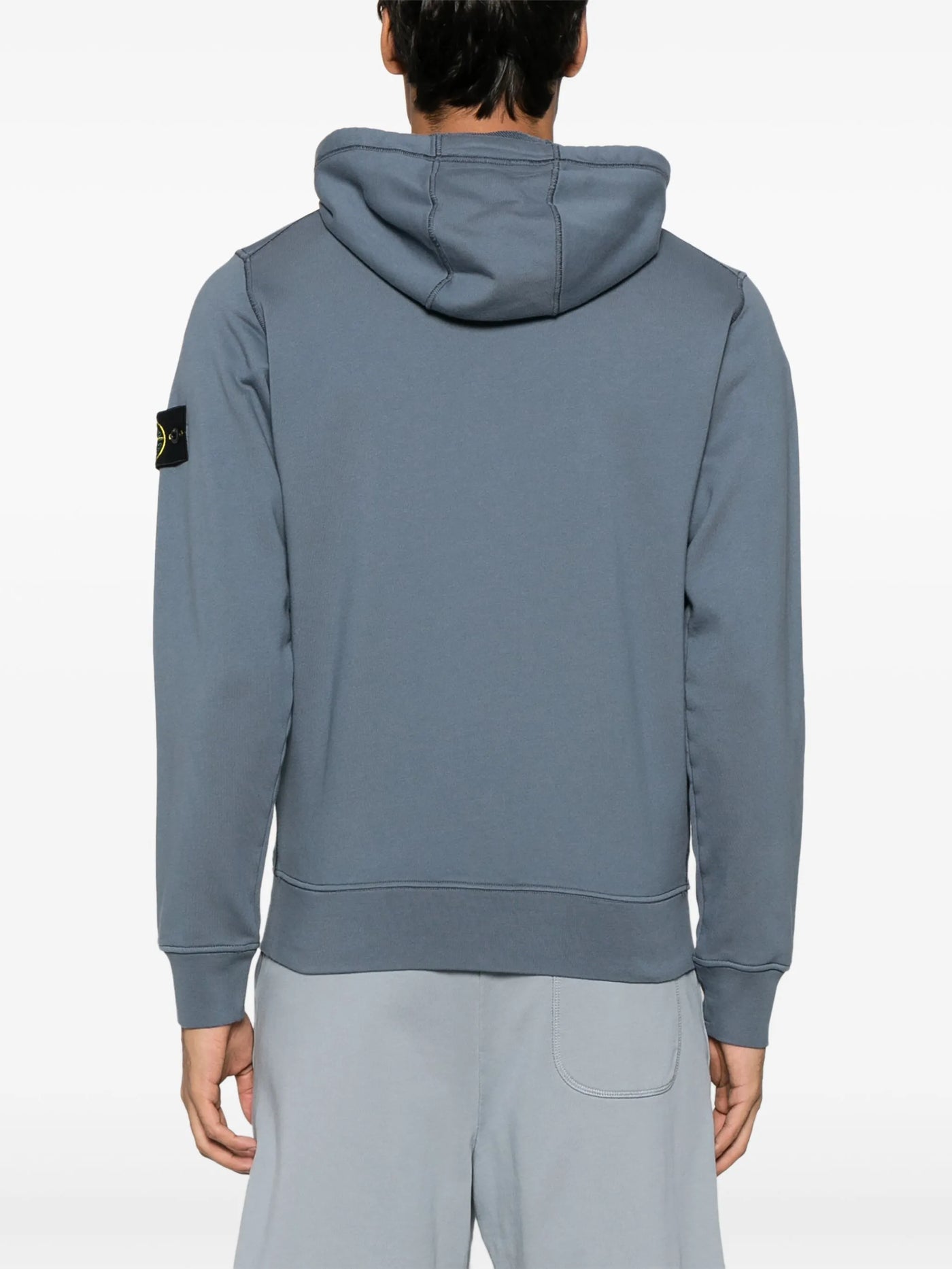 STONE ISLAND - Hoodie zippé bleu gris