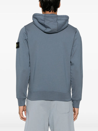 STONE ISLAND - Hoodie zippé bleu gris