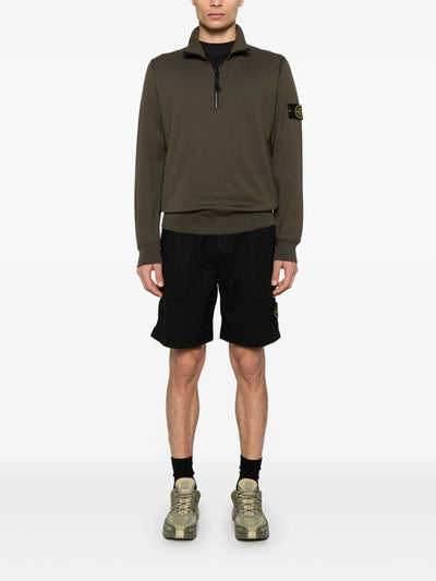 STONE ISLAND - Sweat en coton à patch compass kaki