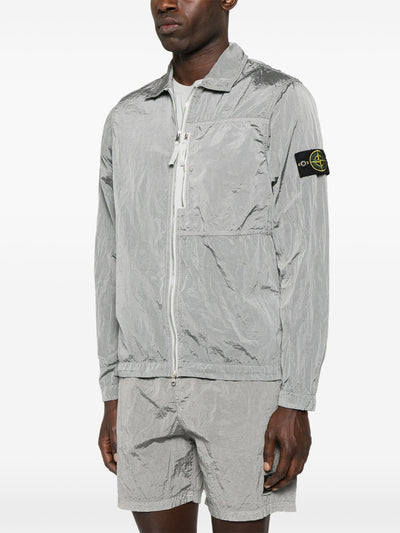 STONE ISLAND - Surchemise en nylon métal Gris