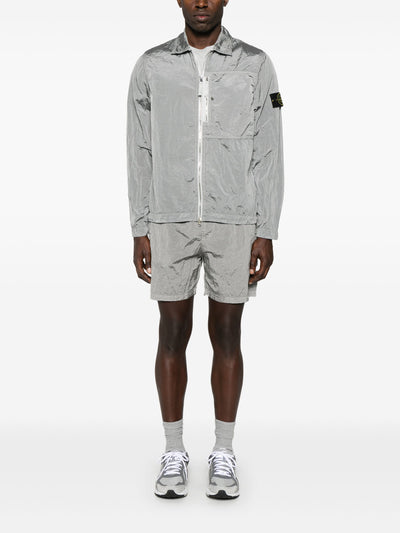 STONE ISLAND - Surchemise en nylon métal Gris