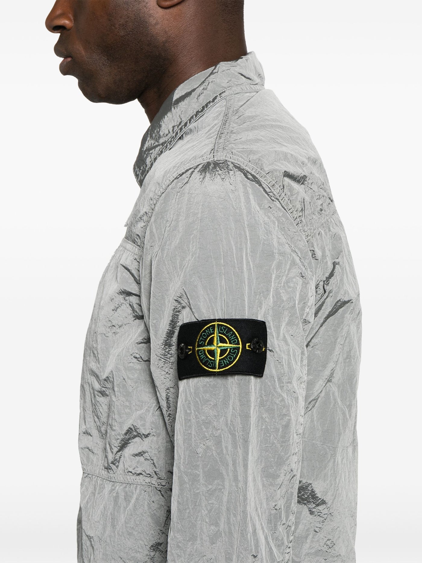 STONE ISLAND - Surchemise en nylon métal Gris