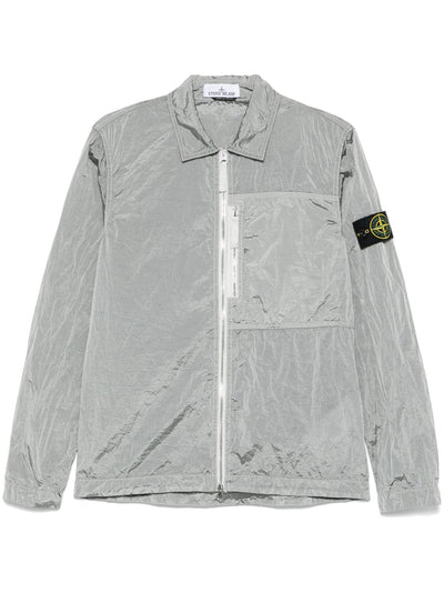 STONE ISLAND - Surchemise en nylon métal Gris