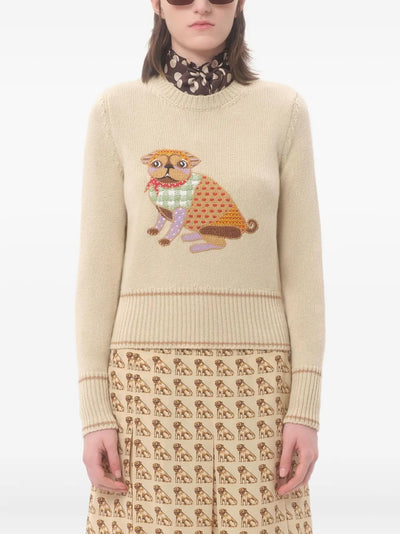 VALENTINO GARAVANI - Pull brodé "Le chien de la maison"