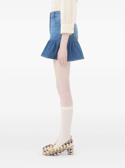 VALENTINO GARAVANI - Mini jupe en denim