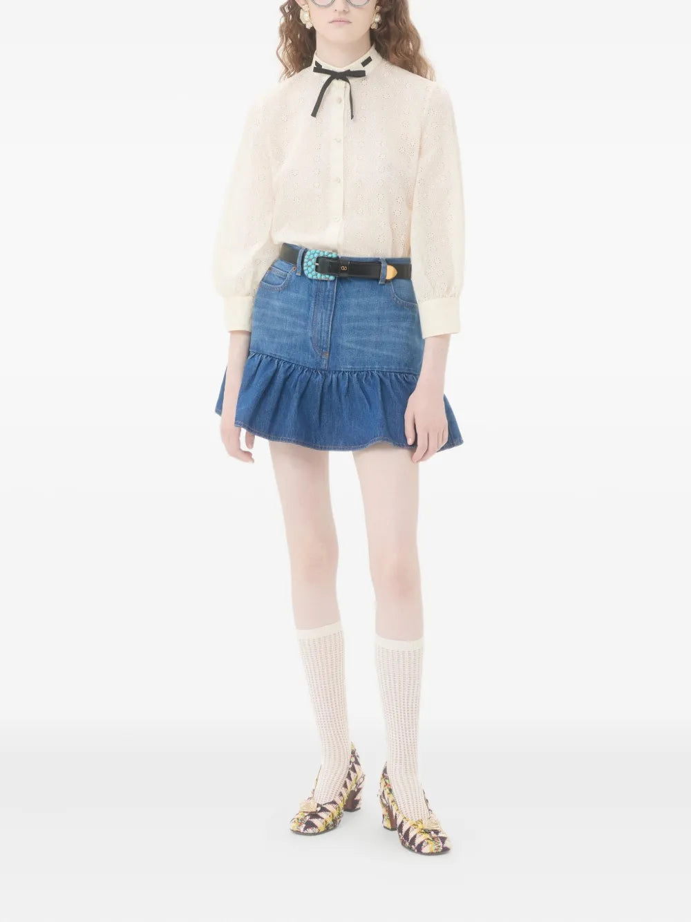 VALENTINO GARAVANI - Mini jupe en denim