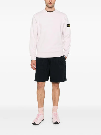 STONE ISLAND - Crewneck classic à patch Compass Rose clair