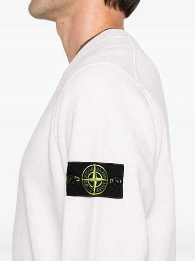STONE ISLAND - Crewneck classic à patch Compass Rose clair
