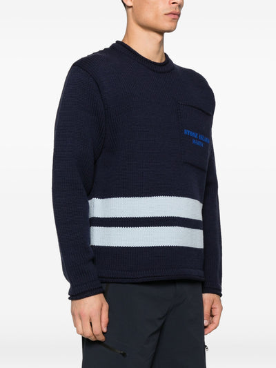 STONE ISLAND MARINA - Pull ras-du-cou avec imprimé et poche poitrine
