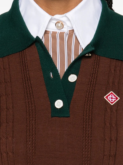 CASABLANCA - polo en maille torsadée