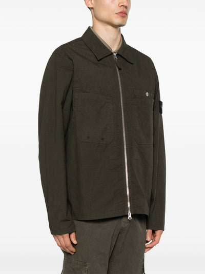 STONE ISLAND - Surchemise en Ripstop Kaki