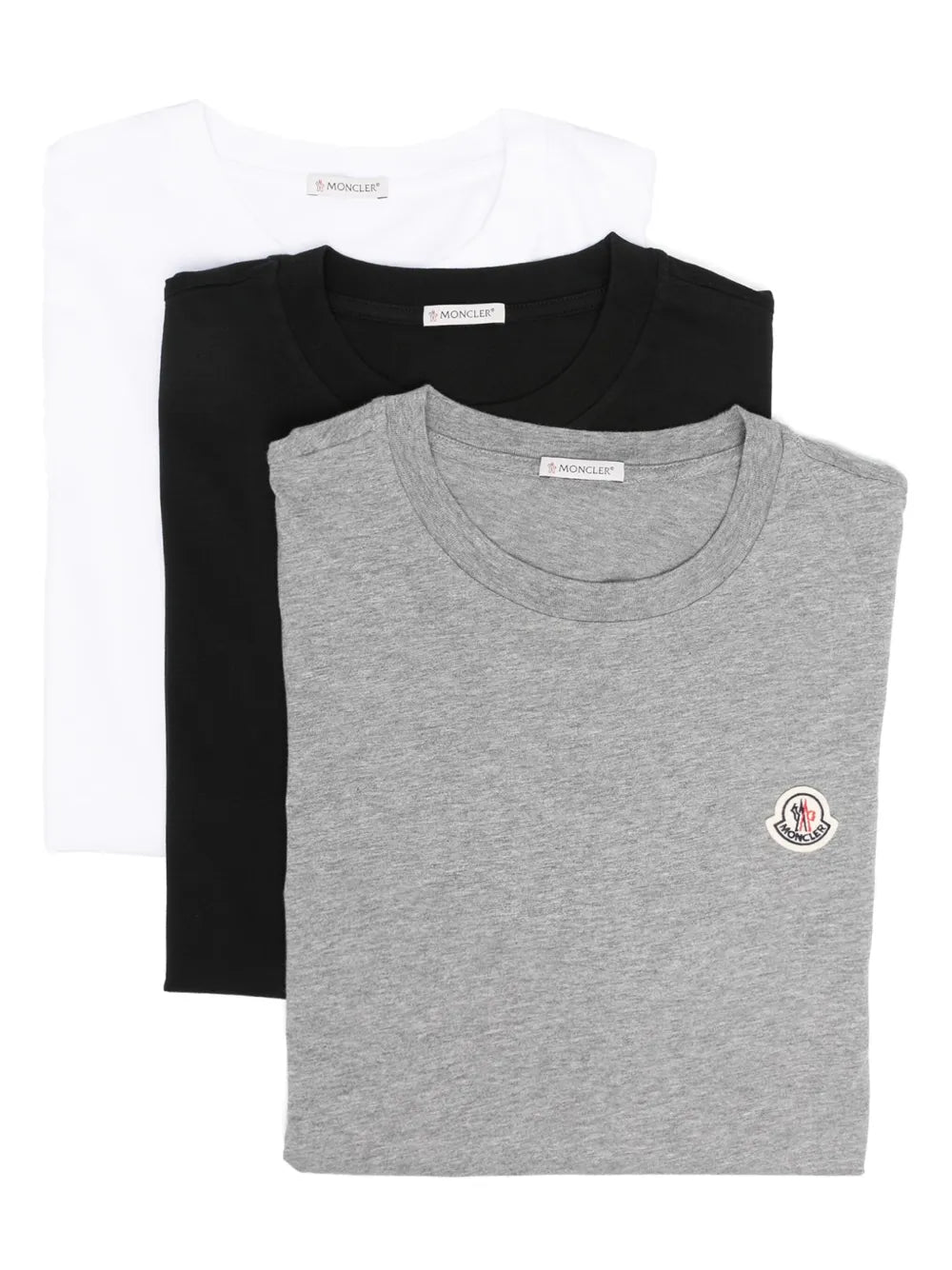 MONCLER - lot de trois t-shirts en coton