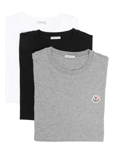 MONCLER - lot de trois t-shirts en coton