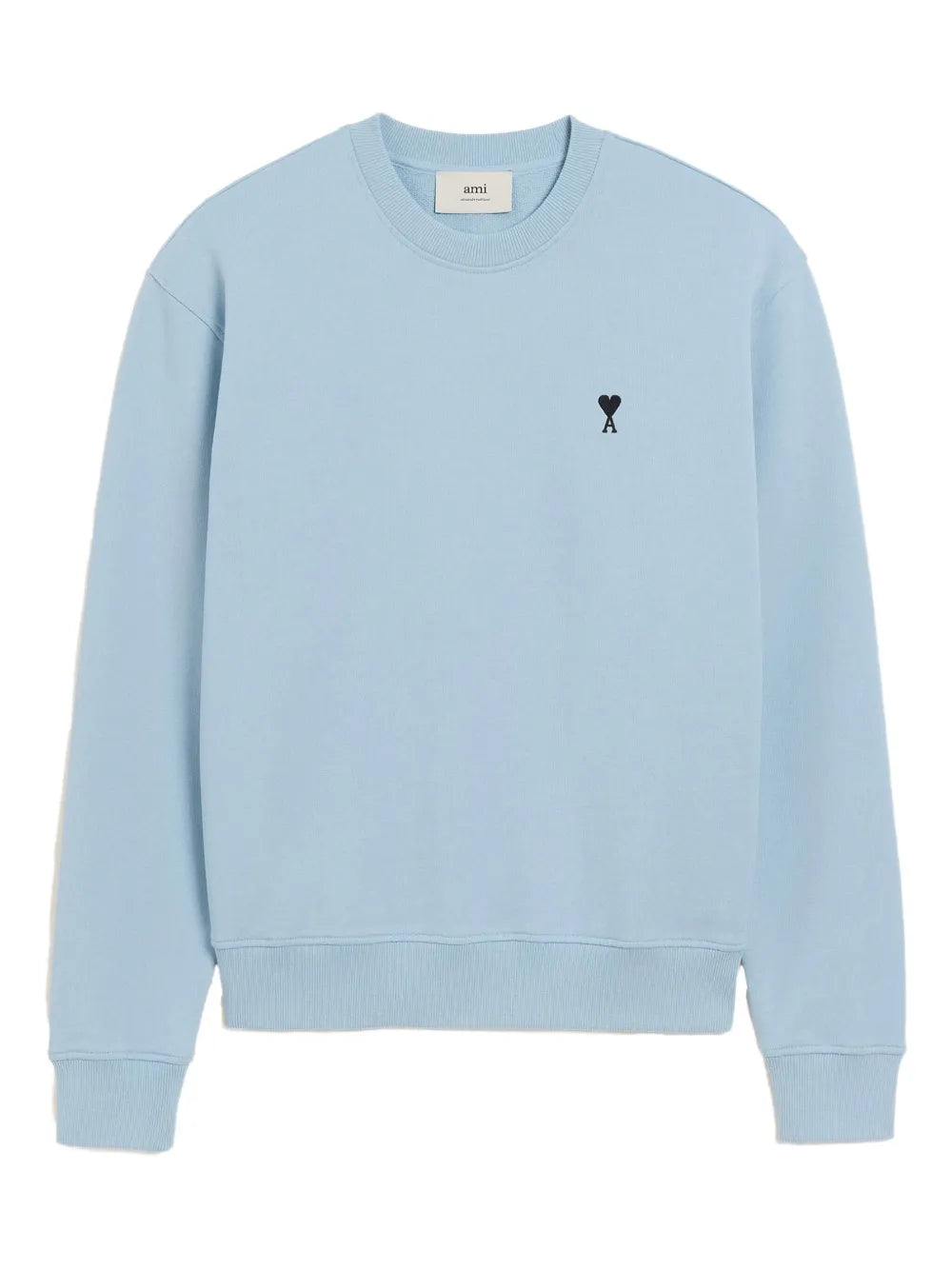 AMI PARIS - Pull col rond bleu ciel