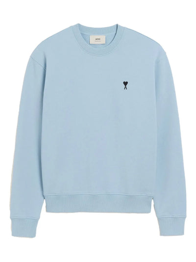 AMI PARIS - Pull col rond bleu ciel