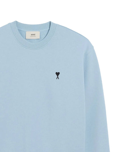 AMI PARIS - Pull col rond bleu ciel