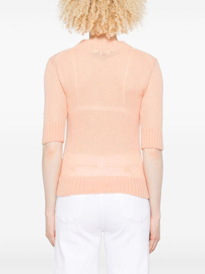 CHLOE - Pull manches coude en maille de laine alpaga et soie à logo