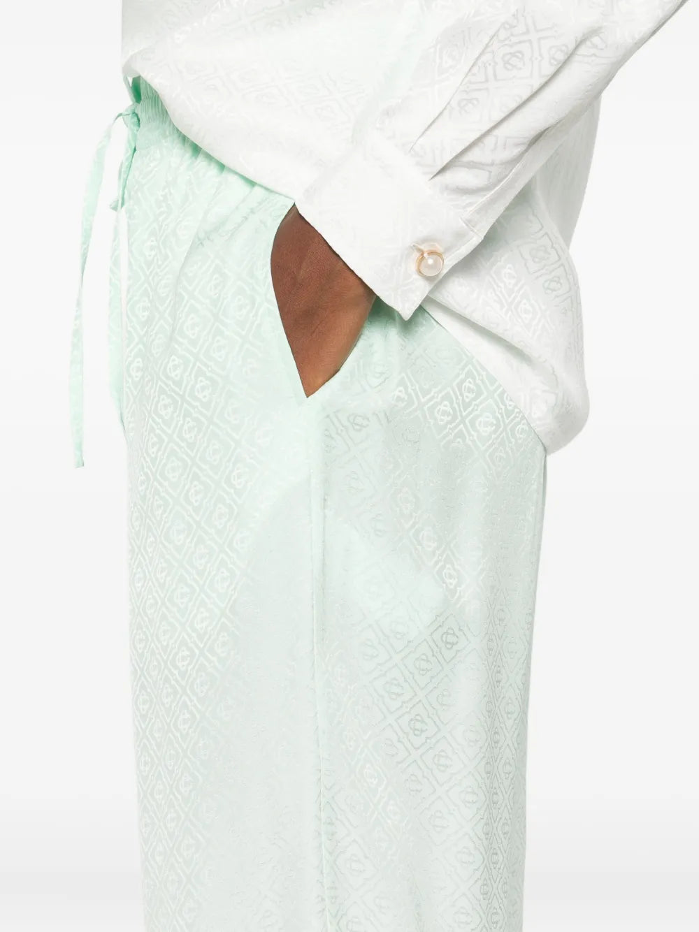 CASABLANCA - Pantalon en soie Monogrammé