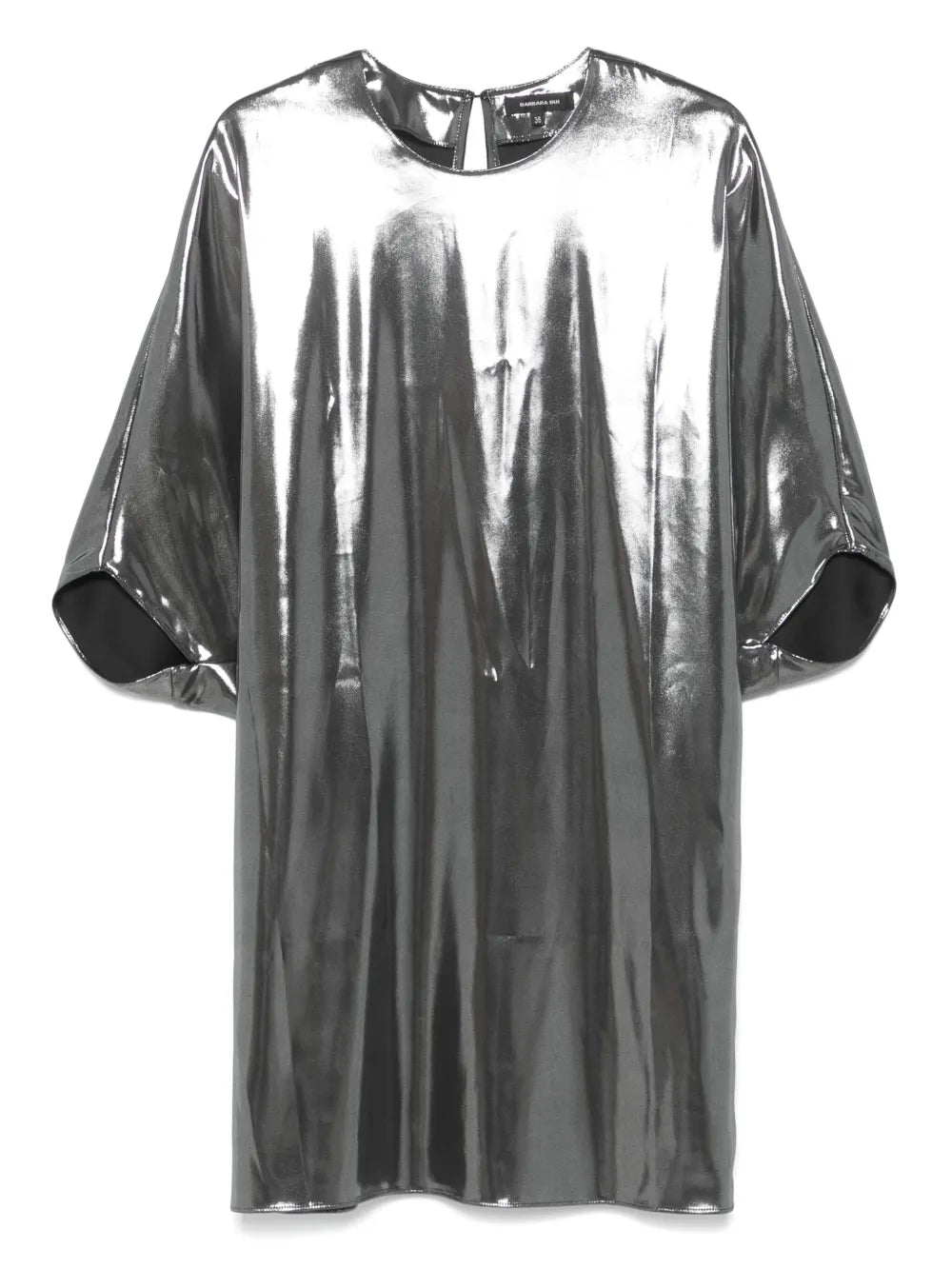BARBARA BUI - Robe en lamé liquide argent