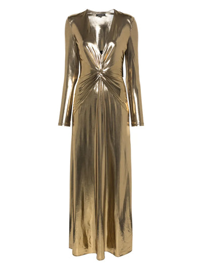 BARBARA BUI - robe longue en lamé doré
