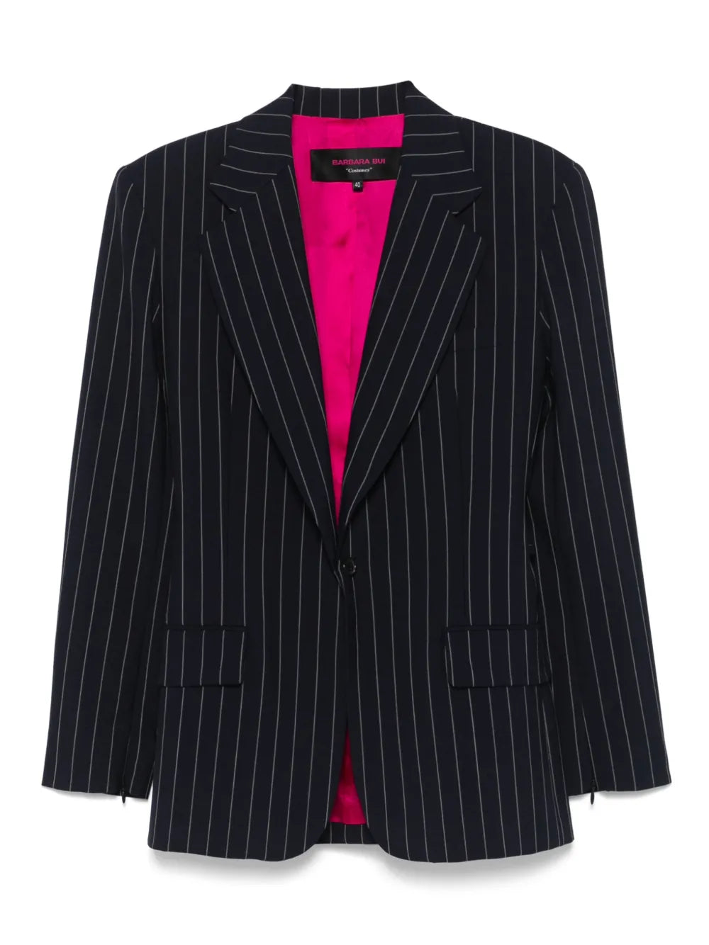 BARBARA BUI - Veste cintrée à rayures tennis marine