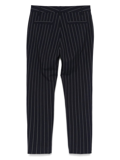 BARBARA BUI - Pantalon à plis taille haute à rayures tennis marine