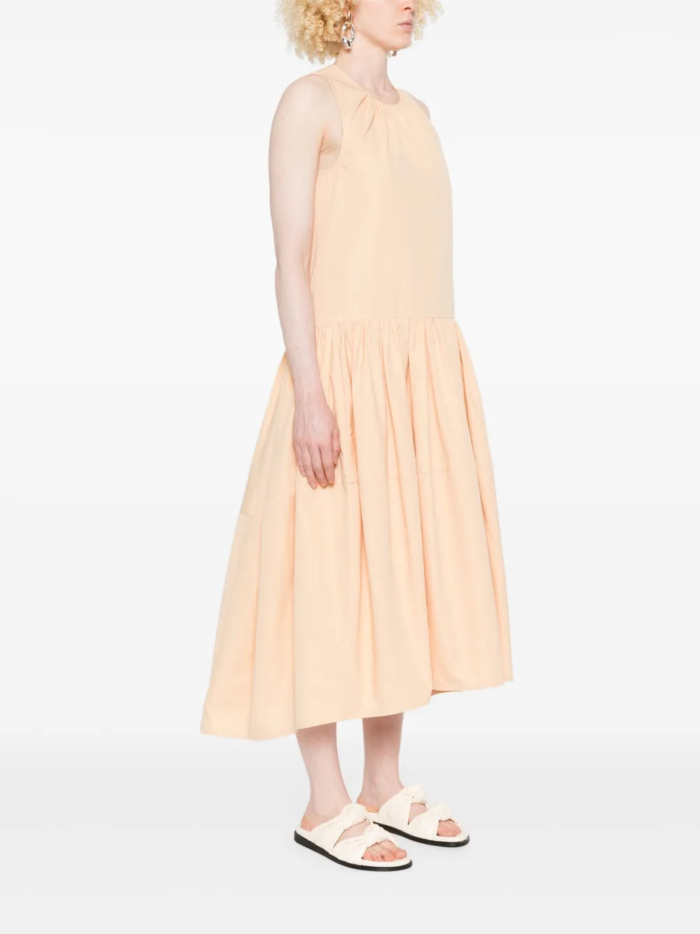 Jil Sander - Robe mi-longue à détails plissés