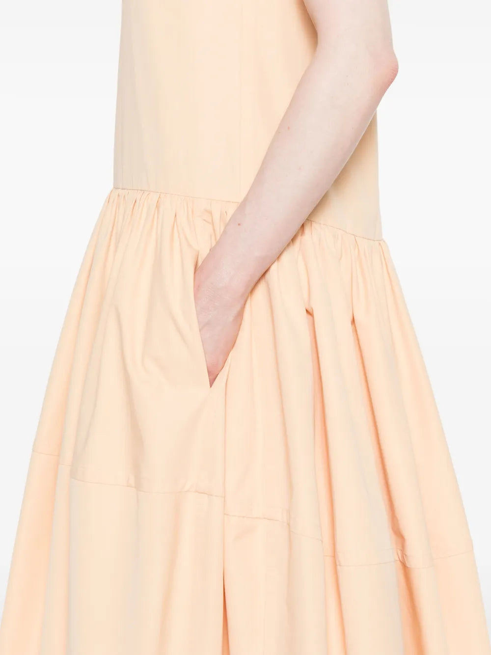 Jil Sander - Robe mi-longue à détails plissés
