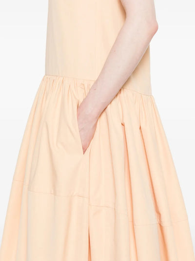 Jil Sander - Robe mi-longue à détails plissés