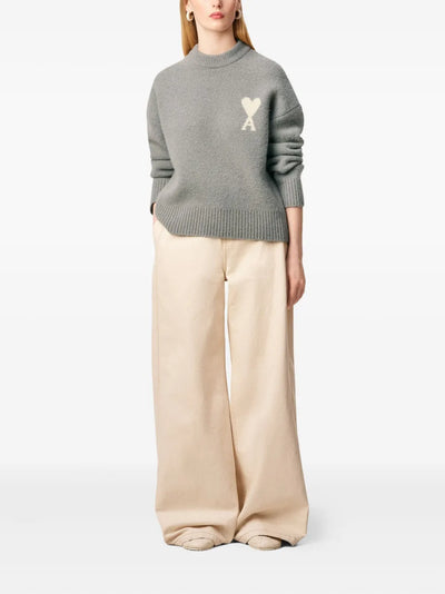 AMI PARIS - Pull en mohair à logo ami de Coeur