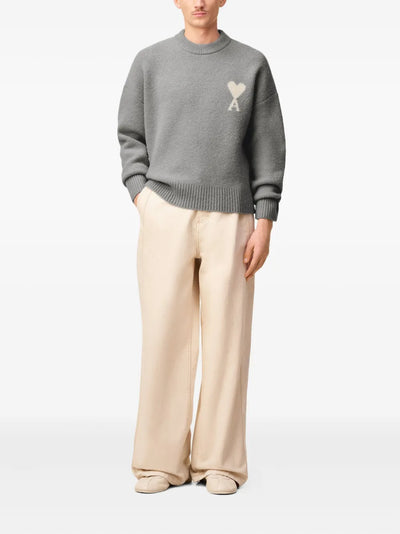 AMI PARIS - Pull en mohair à logo ami de Coeur